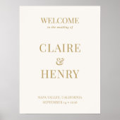 Minimalist Modern Wedding Welcome Sign ポスター (正面)