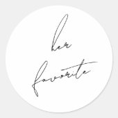 Minimalist Modern & Whimsical Her Favorite ラウンドシール (正面)