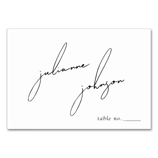 Minimalist Modern & Whimsical Script テーブルナンバー (正面)