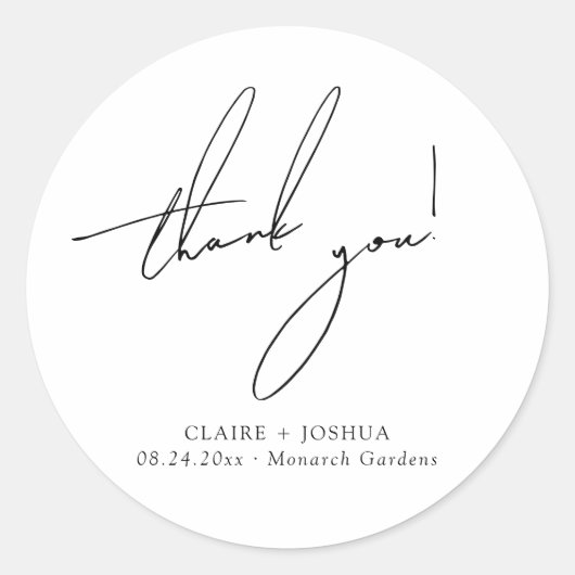 Minimalist Modern & Whimsical Script ラウンドシール (正面)