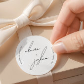 Minimalist Modern & Whimsical Script ラウンドシール