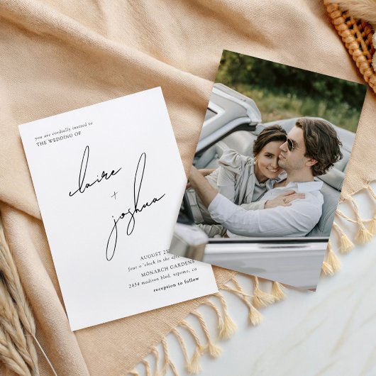 Minimalist Modern & Whimsical Script 招待状