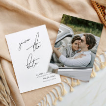 Minimalist Modern & Whimsical Script Save the Date