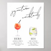 Minimalist Modern & Whimsical Signature Cocktails ポスター (正面)