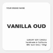 Minimalist modern white luxury candle スクエアシール (正面)
