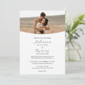 Minimalist Modern White Photo Wedding 招待状 (スタンド正面)