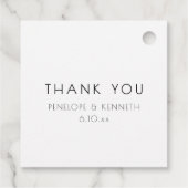 Minimalist Modern White Simple Wedding Thank You フェイバータグ (裏面)