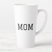 Minimalist "MOM" Black Typography Plain White カフェラテマグ (右)