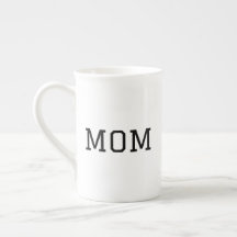 Minimalist "MOM" Black Typography Plain White
