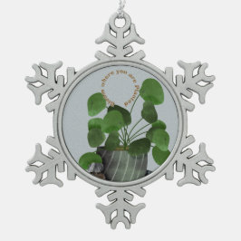 Minimalist Money Plant - スノーフレークピューターオーナメント