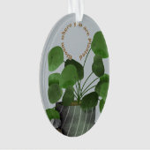 Minimalist Money Plant - Acrylic Oval Ornament オーナメント (正面)
