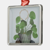 Minimalist Money Plant - Premium Square Ornament メタルオーナメント (左)