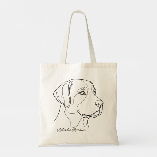 Minimalist Monochrome Labrador Retriever Line Art トートバッグ (裏面)
