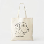 Minimalist Monochrome Labrador Retriever Line Art トートバッグ (正面)