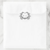 Minimalist Monogram Calligraphy Crest Wedding ラウンドシール (バッグ)