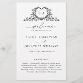 Minimalist Monogram Calligraphy Wedding Program (正面)