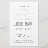Minimalist Monogram Calligraphy Wedding Program (裏面)