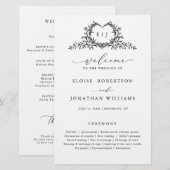 Minimalist Monogram Calligraphy Wedding Program (正面/裏面)