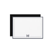Minimalist Monogram Double Border Stationery ノートカード (正面/裏面インサイチュ)