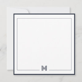 Minimalist Monogram Double Border Stationery ノートカード