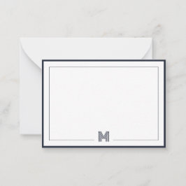 Minimalist Monogram Double Border Stationery ノートカード