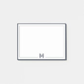 Minimalist Monogram Double Border Stationery ポストイット (正面)
