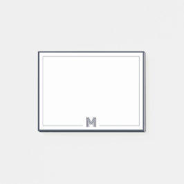 Minimalist Monogram Double Border Stationery ポストイット