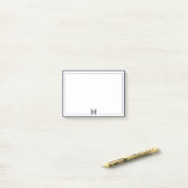 Minimalist Monogram Double Border Stationery ポストイット (デスク上)