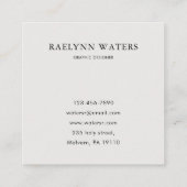 Minimalist Monogram Geometric Graphic Designer スクエア名刺 (裏面)