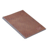 Minimalist Monogram Gold & Dark Rose Taupe  ノートブック (右側)