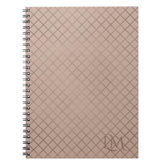 Minimalist Monogram Gold & Spring Taupe  ノートブック (正面)