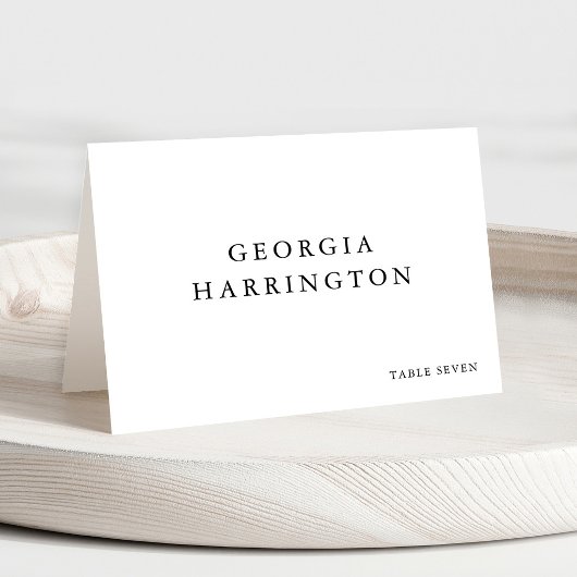Minimalist Monogram Guest Name Place Card テーブルナンバー
