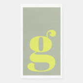 Minimalist Monogram Initial Bold Sage Chartreuse (正面)