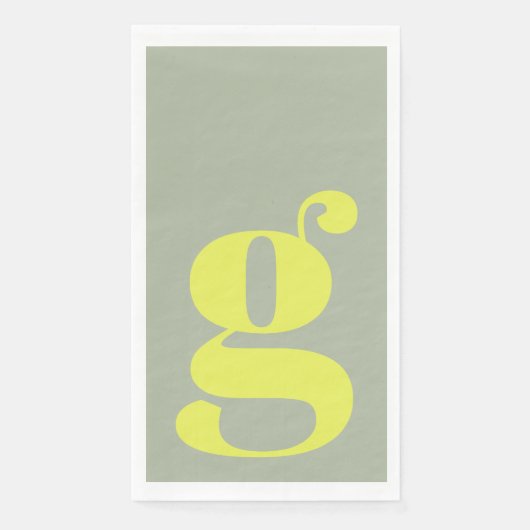 Minimalist Monogram Initial Bold Sage Chartreuse (正面)