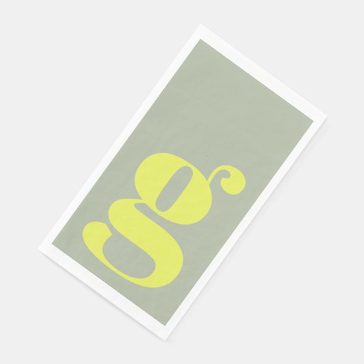 Minimalist Monogram Initial Bold Sage Chartreuse (コーナー)