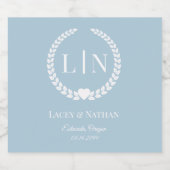 Minimalist Monogram Initials スパークリングワインラベル (シングルラベル)