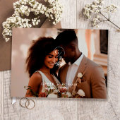 Minimalist Monogram Leaf Modern Photo Wedding  ゲストブック