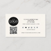 Minimalist Monogram Luxury Black/Ivory Logo QR  名刺 (裏面)