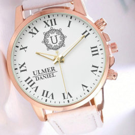 Minimalist Monogram Name Custom Engraved Keepsake 腕時計