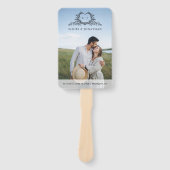 Minimalist monogram Photo Chic Wedding Program ハンドファン (正面)