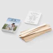 Minimalist monogram Photo Chic Wedding Program ハンドファン (組立なし)