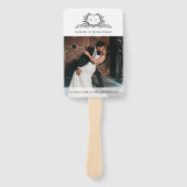 Minimalist monogram Photo Chic Wedding Program ハンドファン (正面)