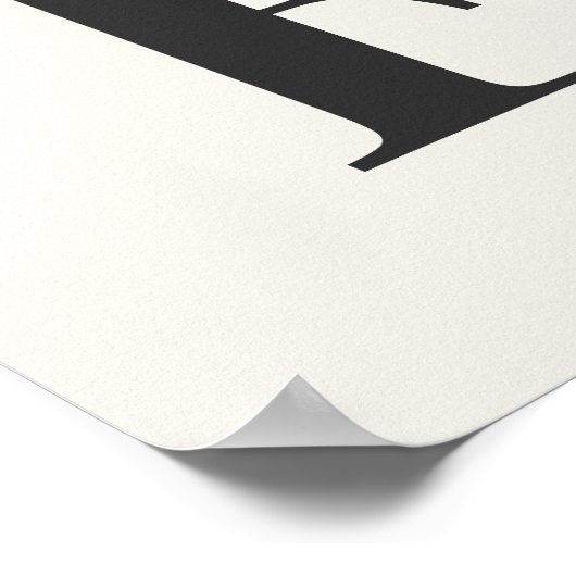 Minimalist Monogram Poster | Gray & Ivory Initial  ポスター (角)