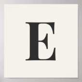 Minimalist Monogram Poster | Gray & Ivory Initial  ポスター (正面)