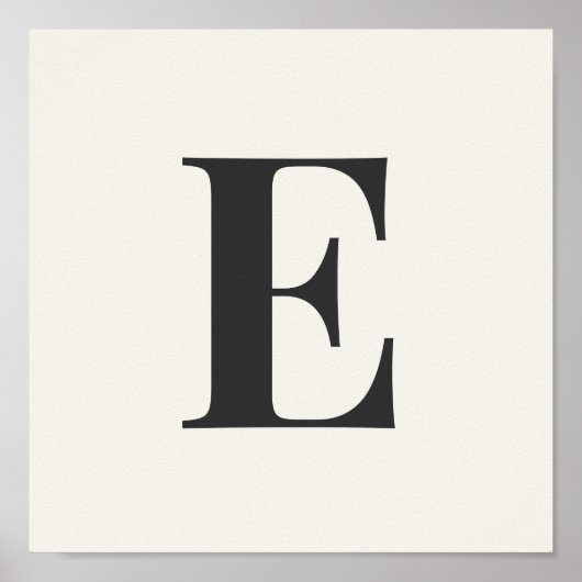 Minimalist Monogram Poster | Gray & Ivory Initial  ポスター (正面)