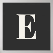 Minimalist Monogram Poster | Gray & Ivory Initial ポスター (正面)