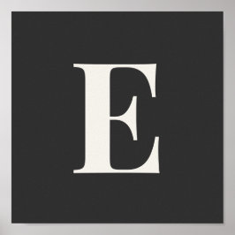 Minimalist Monogram Poster | Gray & Ivory Initial  ポスター