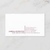 Minimalist Monogram Red Maroon 名刺 (裏面)