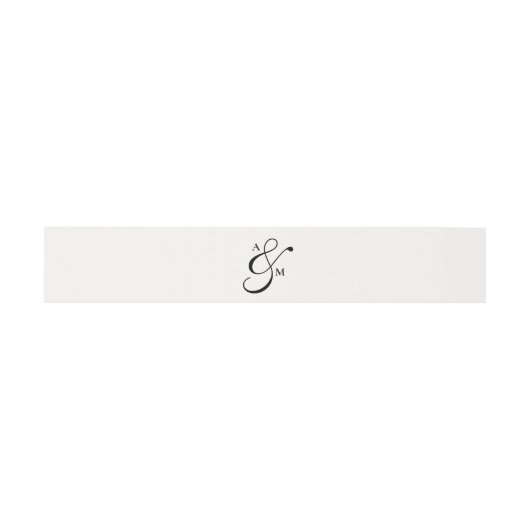 Minimalist Monogram Script Ampersand 招待状ベリーバンド (フラット)