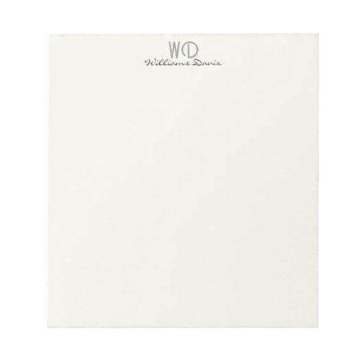 Minimalist Monogram Teacher Notepad ノートパッド (正面)